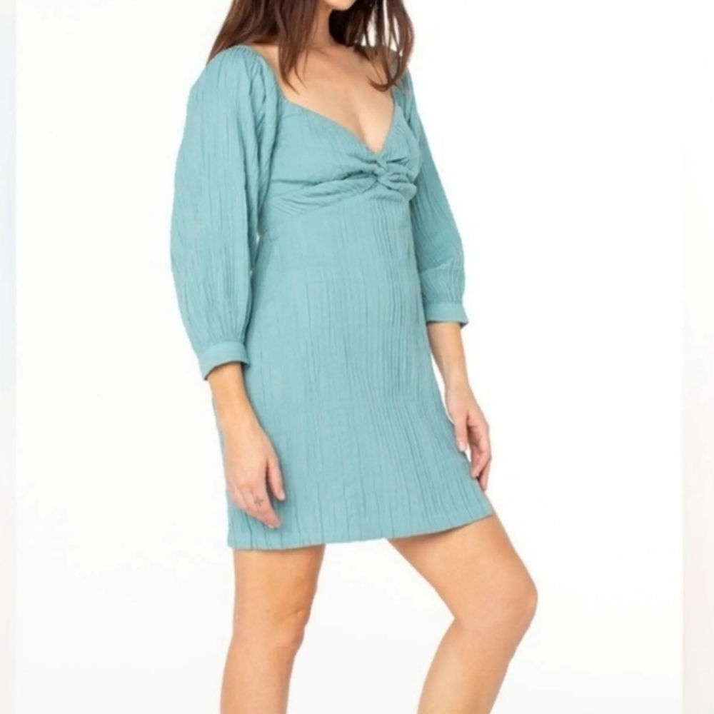 Roxy Moonlight Shores Twist-Front Mini Babydoll Dress
